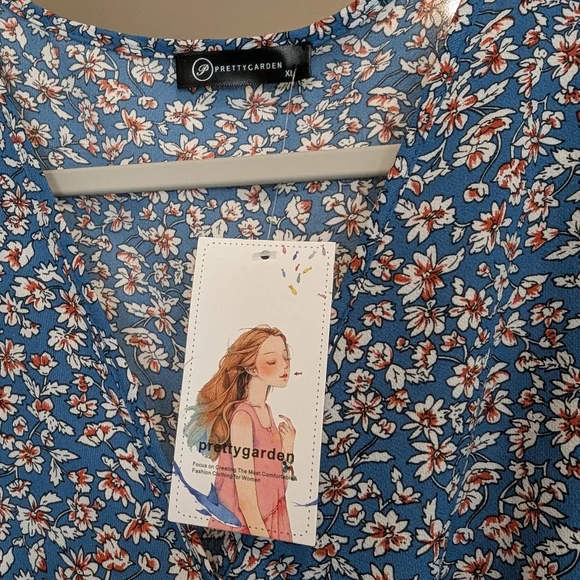 LOT of 4 floral wrap dresses, sized XL - Picture 6 of 16